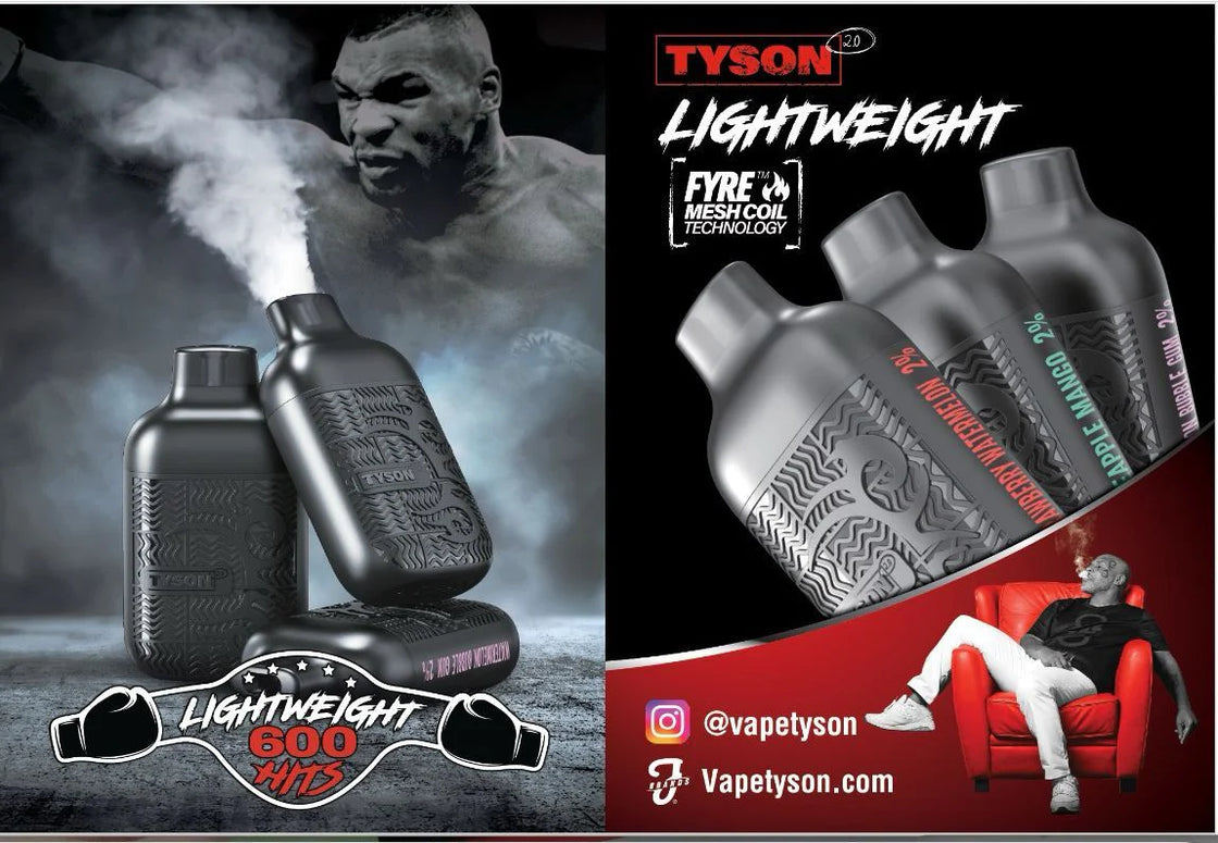 Tyson Lightweight 600 Puffs - Various Flavours